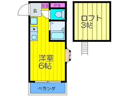 藤ビル(ワンルーム/4階)の間取り写真