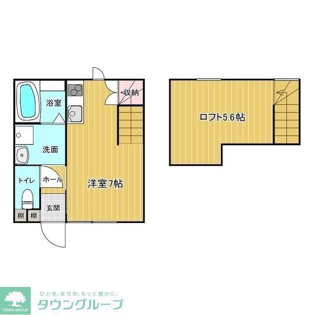 ウィステリア(ワンルーム/1階)の間取り写真