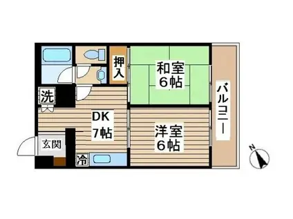 グリーン大泉2(2DK/3階)の間取り写真
