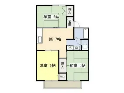 カサデルエスタ(3DK/1階)の間取り写真