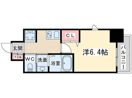 フレアコート梅田(1K/4階)の間取り写真