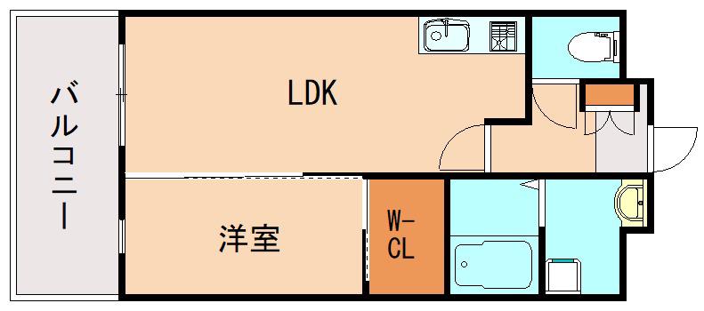セントフォールTATEIWA(1LDK/6階)の間取り写真