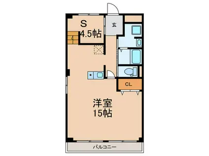 レジデンス新深江(ワンルーム/4階)の間取り写真