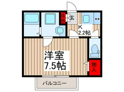サンライトヒルズ(1K/1階)の間取り写真