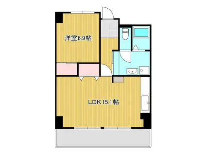 ビオラ田町(1LDK/9階)の間取り写真