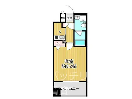 エフパルク県庁前(1K/5階)の間取り写真