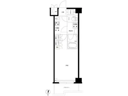 ルーブル川崎中丸子参番館(1K/1階)の間取り写真