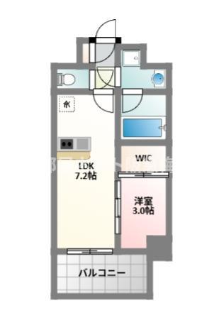 エスリードレジデンス ザ・グラン大阪ノア(1LDK/2階)の間取り写真