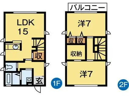 ルソルI 一戸建てタイプ(2LDK/1階)の間取り写真