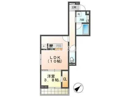 ＪＲ東海道本線 安城駅 徒歩5分 3階建 新築(1LDK/3階)の間取り写真