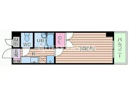 ローズコーポ天満東II(1K/6階)の間取り写真