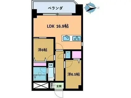 VIVIENDA 栄(2LDK/2階)の間取り写真