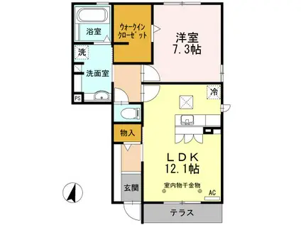 NOTRE MAISON III・V III(1LDK/1階)の間取り写真