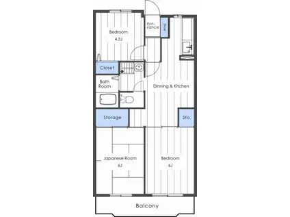 パラシオン糀屋(3DK/5階)の間取り写真