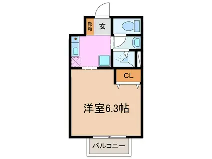 シャルムスズキ(1K/2階)の間取り写真