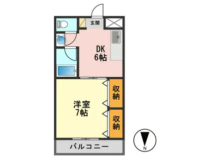 メゾン酒井(1DK/3階)の間取り写真