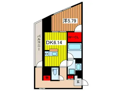 サクラレジデンス北浦和(1DK/4階)の間取り写真