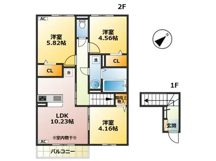 AISE VILLAGE(3LDK/2階)の間取り写真