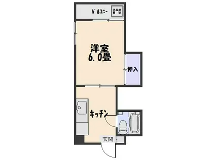 有満ビル(1K/4階)の間取り写真