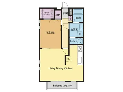 SANDA-FLATII(1LDK/2階)の間取り写真