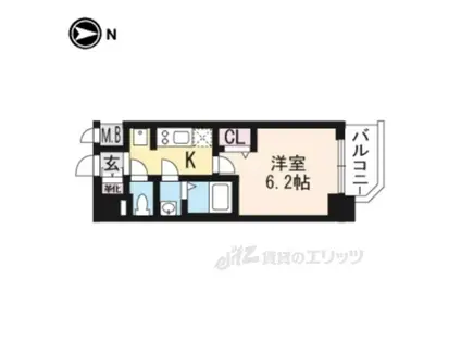 プレサンスTHE KYOTO 吉祥院(1K/6階)の間取り写真