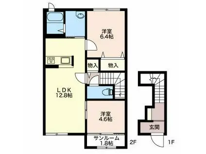 メゾンウィステリア(2LDK/2階)の間取り写真