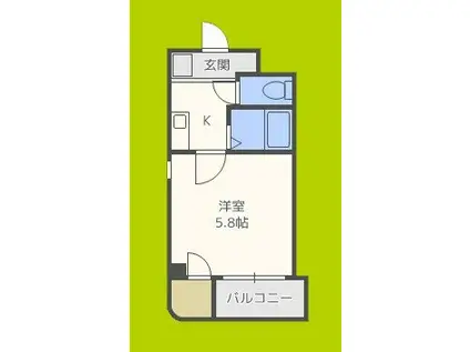 新町エビス(1K/5階)の間取り写真