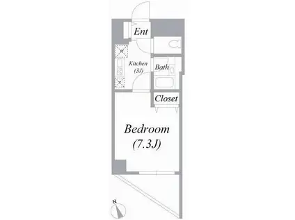 トアロード(1K/7階)の間取り写真