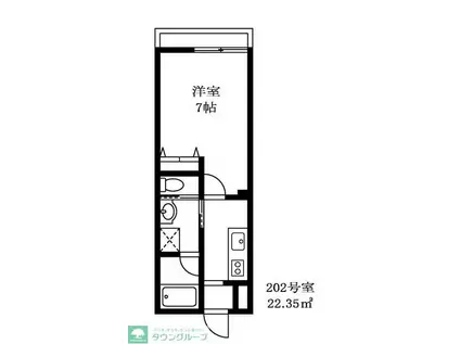 エトワール下丸子(1K/2階)の間取り写真