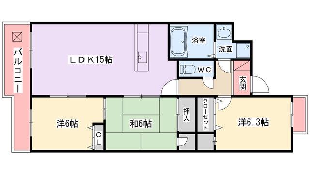 サウスGATE(3LDK/2階)の間取り写真