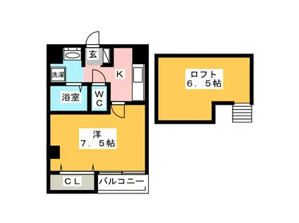イル・ヴァローレ薬院(1K/3階)の間取り写真