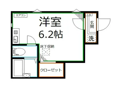 ウィンズ・パレ東小金井(ワンルーム/1階)の間取り写真