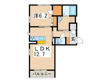 シャーメゾンベレオ東千石(1LDK/3階)の間取り写真