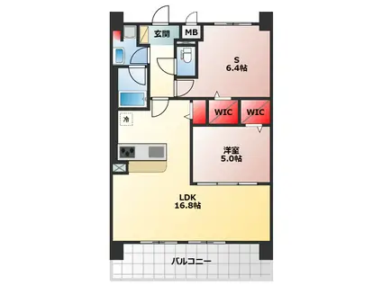 フェンテイーストII(1SLDK/10階)の間取り写真