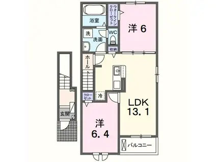 アイヴァーチュー III(2LDK/2階)の間取り写真
