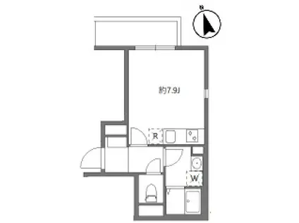 アリカ大森2(ワンルーム/2階)の間取り写真