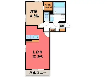 カルデア(1LDK/2階)の間取り写真