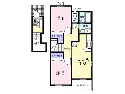 ツインコートA 小俣町(2LDK/2階)の間取り写真