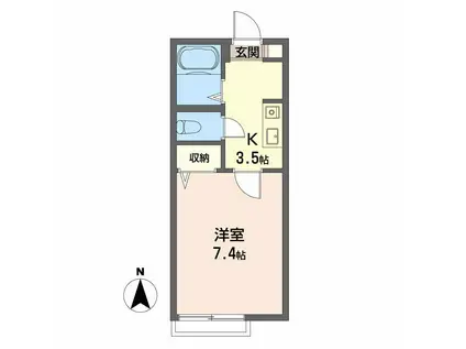 ディアスYS(1K/2階)の間取り写真