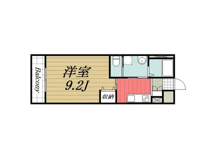 ホープフルサクラ(1K/1階)の間取り写真