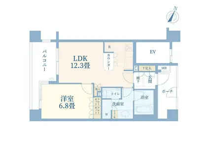 アルス藤が丘ステーショングランデ(1LDK/3階)の間取り写真