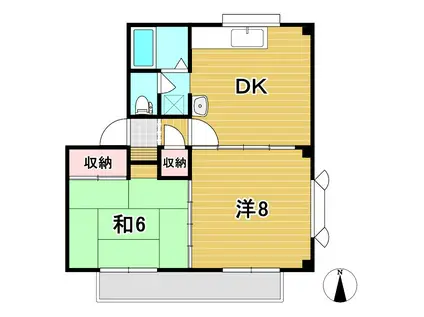 キングスコート(2DK/1階)の間取り写真
