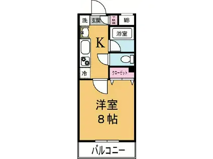 グレース春日Ⅱ(1K/3階)の間取り写真