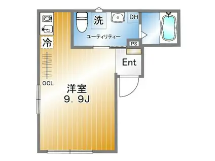 ウィンレックス浅草(ワンルーム/2階)の間取り写真