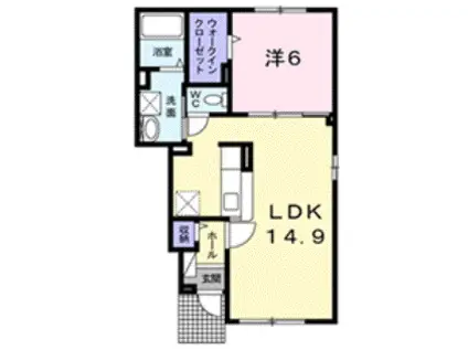 ボヌール ケイ(1LDK/1階)の間取り写真