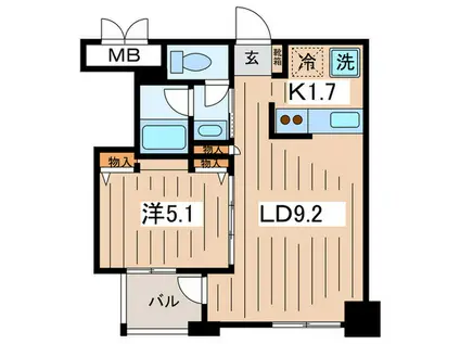 レジディア横濱馬車道 (1LDK/6階)の間取り写真