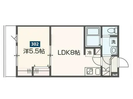 ARCADIA(1LDK/3階)の間取り写真