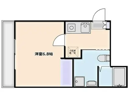CASA FORTUNA横浜柴町(1K/3階)の間取り写真
