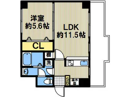 CRYSTAL PORT(1LDK/5階)の間取り写真