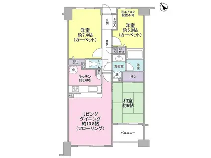 グレーシア横浜片倉(3LDK/3階)の間取り写真